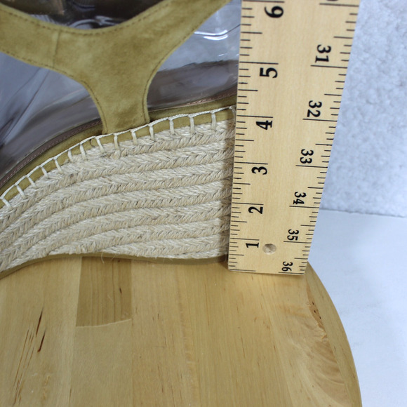 Veronica Beard Wedge Heels Womens 10 Yellow Sandal Boho Chic Comfort Designer - Picture 7 of 12